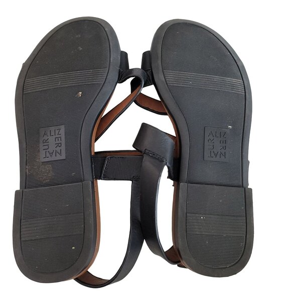 Naturalizer Women's black leather TRU Flat Sandal size 6 comfort adjustable - Picture 6 of 8